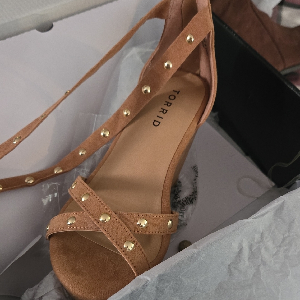 Torrid Brown Studded Sandals